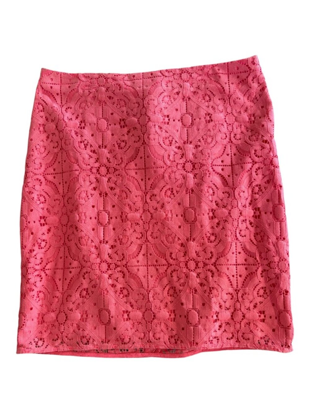 Banana Republic Coral Pink Lace Pencil Skirt - Size 8 (2741-1)